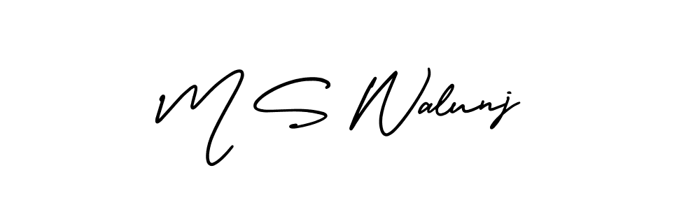 How to Draw M S Walunj signature style? AmerikaSignatureDemo-Regular is a latest design signature styles for name M S Walunj. M S Walunj signature style 3 images and pictures png