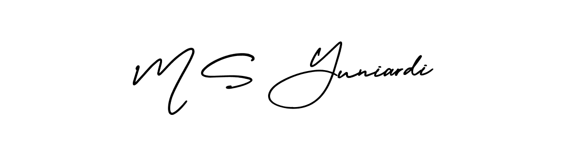 Create a beautiful signature design for name M S Yuniardi. With this signature (AmerikaSignatureDemo-Regular) fonts, you can make a handwritten signature for free. M S Yuniardi signature style 3 images and pictures png