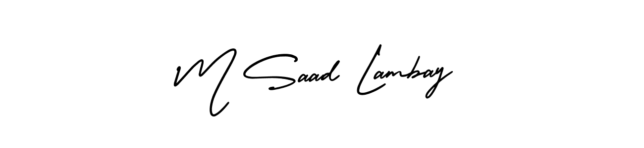 Here are the top 10 professional signature styles for the name M Saad Lambay. These are the best autograph styles you can use for your name. M Saad Lambay signature style 3 images and pictures png