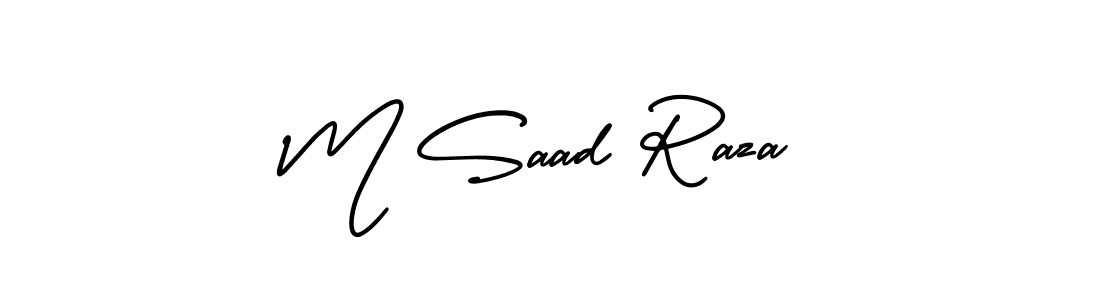 This is the best signature style for the M Saad Raza name. Also you like these signature font (AmerikaSignatureDemo-Regular). Mix name signature. M Saad Raza signature style 3 images and pictures png