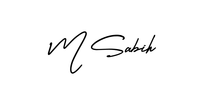 Also You can easily find your signature by using the search form. We will create M Sabih name handwritten signature images for you free of cost using AmerikaSignatureDemo-Regular sign style. M Sabih signature style 3 images and pictures png