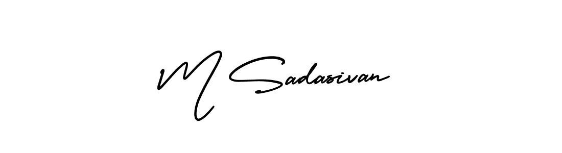 Use a signature maker to create a handwritten signature online. With this signature software, you can design (AmerikaSignatureDemo-Regular) your own signature for name M Sadasivan. M Sadasivan signature style 3 images and pictures png
