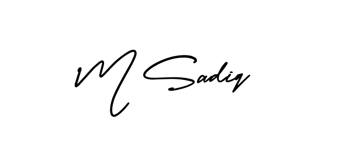 Similarly AmerikaSignatureDemo-Regular is the best handwritten signature design. Signature creator online .You can use it as an online autograph creator for name M Sadiq. M Sadiq signature style 3 images and pictures png