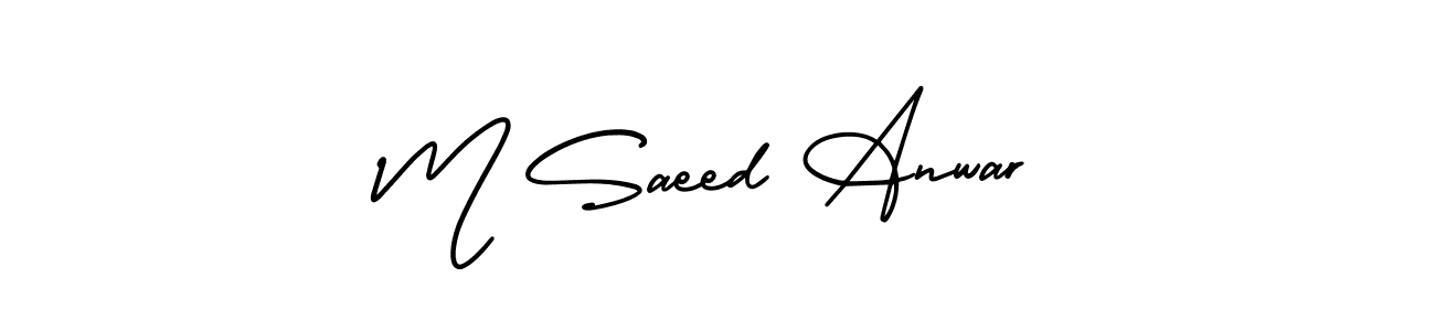 Create a beautiful signature design for name M Saeed Anwar. With this signature (AmerikaSignatureDemo-Regular) fonts, you can make a handwritten signature for free. M Saeed Anwar signature style 3 images and pictures png