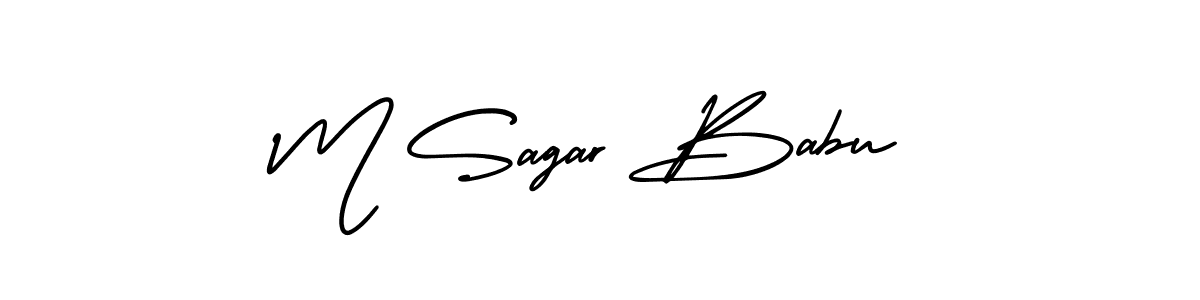 The best way (AmerikaSignatureDemo-Regular) to make a short signature is to pick only two or three words in your name. The name M Sagar Babu include a total of six letters. For converting this name. M Sagar Babu signature style 3 images and pictures png