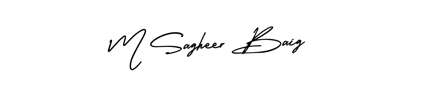 M Sagheer Baig stylish signature style. Best Handwritten Sign (AmerikaSignatureDemo-Regular) for my name. Handwritten Signature Collection Ideas for my name M Sagheer Baig. M Sagheer Baig signature style 3 images and pictures png