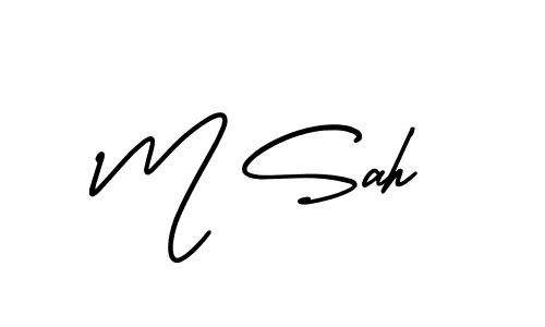 How to Draw M Sah signature style? AmerikaSignatureDemo-Regular is a latest design signature styles for name M Sah. M Sah signature style 3 images and pictures png