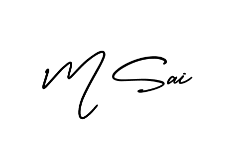 The best way (AmerikaSignatureDemo-Regular) to make a short signature is to pick only two or three words in your name. The name M Sai include a total of six letters. For converting this name. M Sai signature style 3 images and pictures png