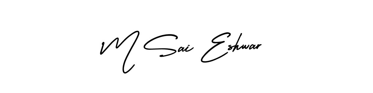 How to Draw M Sai Eshwar signature style? AmerikaSignatureDemo-Regular is a latest design signature styles for name M Sai Eshwar. M Sai Eshwar signature style 3 images and pictures png