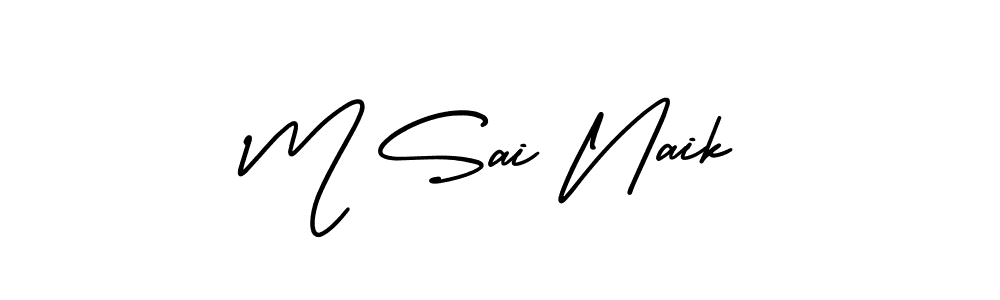 How to make M Sai Naik name signature. Use AmerikaSignatureDemo-Regular style for creating short signs online. This is the latest handwritten sign. M Sai Naik signature style 3 images and pictures png