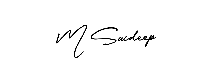 Use a signature maker to create a handwritten signature online. With this signature software, you can design (AmerikaSignatureDemo-Regular) your own signature for name M Saideep. M Saideep signature style 3 images and pictures png