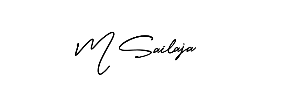 M Sailaja stylish signature style. Best Handwritten Sign (AmerikaSignatureDemo-Regular) for my name. Handwritten Signature Collection Ideas for my name M Sailaja. M Sailaja signature style 3 images and pictures png