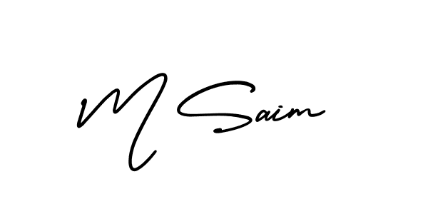 Similarly AmerikaSignatureDemo-Regular is the best handwritten signature design. Signature creator online .You can use it as an online autograph creator for name M Saim. M Saim signature style 3 images and pictures png