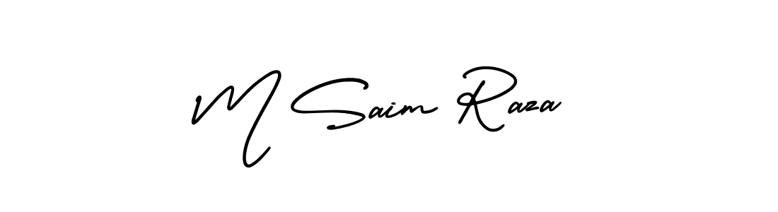 Create a beautiful signature design for name M Saim Raza. With this signature (AmerikaSignatureDemo-Regular) fonts, you can make a handwritten signature for free. M Saim Raza signature style 3 images and pictures png