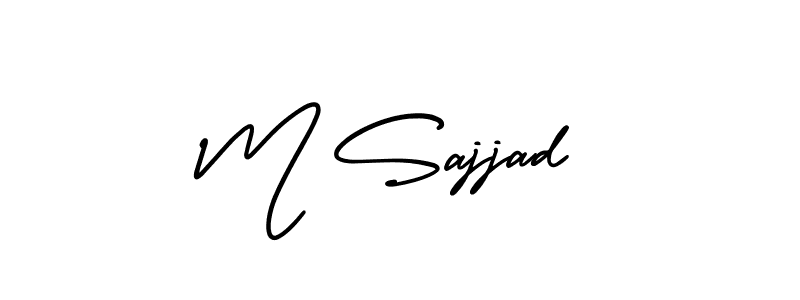 This is the best signature style for the M Sajjad name. Also you like these signature font (AmerikaSignatureDemo-Regular). Mix name signature. M Sajjad signature style 3 images and pictures png