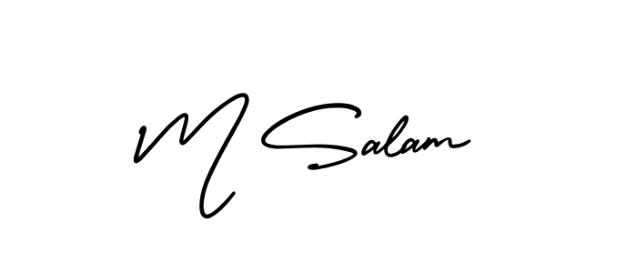 Similarly AmerikaSignatureDemo-Regular is the best handwritten signature design. Signature creator online .You can use it as an online autograph creator for name M Salam. M Salam signature style 3 images and pictures png