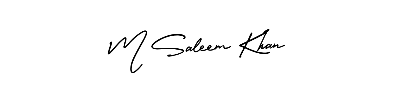 How to make M Saleem Khan signature? AmerikaSignatureDemo-Regular is a professional autograph style. Create handwritten signature for M Saleem Khan name. M Saleem Khan signature style 3 images and pictures png