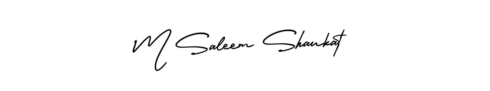 Create a beautiful signature design for name M Saleem Shaukat. With this signature (AmerikaSignatureDemo-Regular) fonts, you can make a handwritten signature for free. M Saleem Shaukat signature style 3 images and pictures png