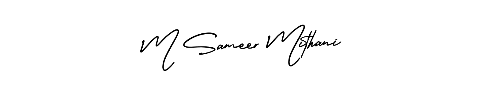 Also You can easily find your signature by using the search form. We will create M Sameer Mithani name handwritten signature images for you free of cost using AmerikaSignatureDemo-Regular sign style. M Sameer Mithani signature style 3 images and pictures png