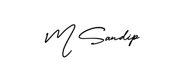 How to make M Sandip signature? AmerikaSignatureDemo-Regular is a professional autograph style. Create handwritten signature for M Sandip name. M Sandip signature style 3 images and pictures png