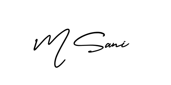 Create a beautiful signature design for name M Sani. With this signature (AmerikaSignatureDemo-Regular) fonts, you can make a handwritten signature for free. M Sani signature style 3 images and pictures png