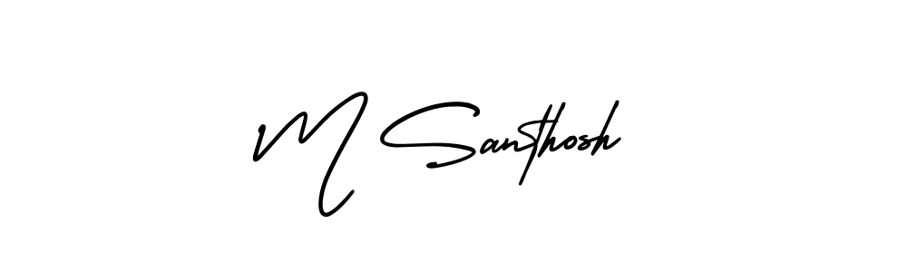 The best way (AmerikaSignatureDemo-Regular) to make a short signature is to pick only two or three words in your name. The name M Santhosh include a total of six letters. For converting this name. M Santhosh signature style 3 images and pictures png