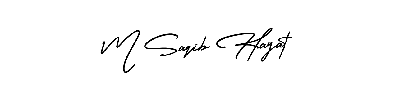 M Saqib Hayat stylish signature style. Best Handwritten Sign (AmerikaSignatureDemo-Regular) for my name. Handwritten Signature Collection Ideas for my name M Saqib Hayat. M Saqib Hayat signature style 3 images and pictures png