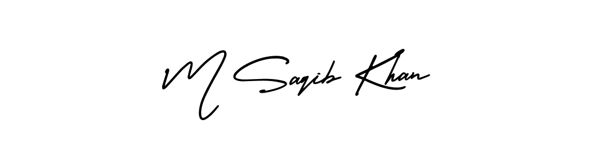 Create a beautiful signature design for name M Saqib Khan. With this signature (AmerikaSignatureDemo-Regular) fonts, you can make a handwritten signature for free. M Saqib Khan signature style 3 images and pictures png