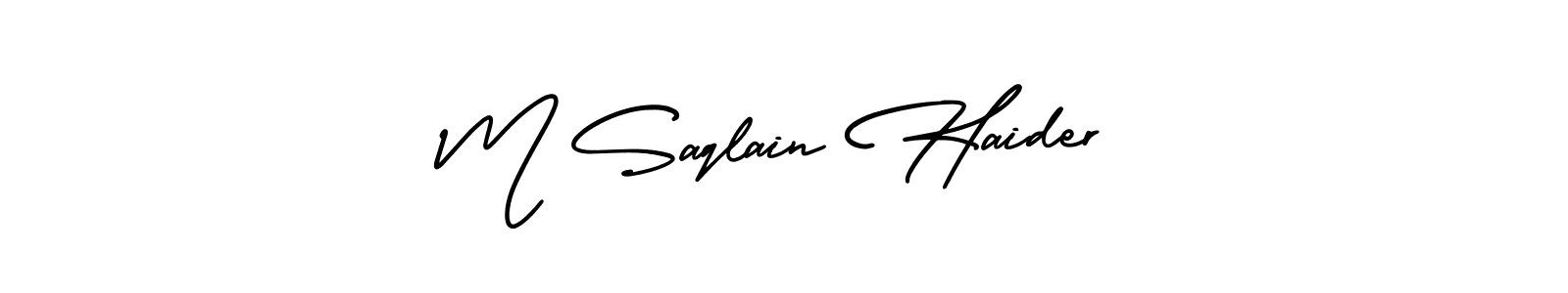 Create a beautiful signature design for name M Saqlain Haider. With this signature (AmerikaSignatureDemo-Regular) fonts, you can make a handwritten signature for free. M Saqlain Haider signature style 3 images and pictures png