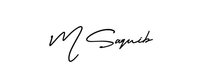 if you are searching for the best signature style for your name M Saquib. so please give up your signature search. here we have designed multiple signature styles  using AmerikaSignatureDemo-Regular. M Saquib signature style 3 images and pictures png