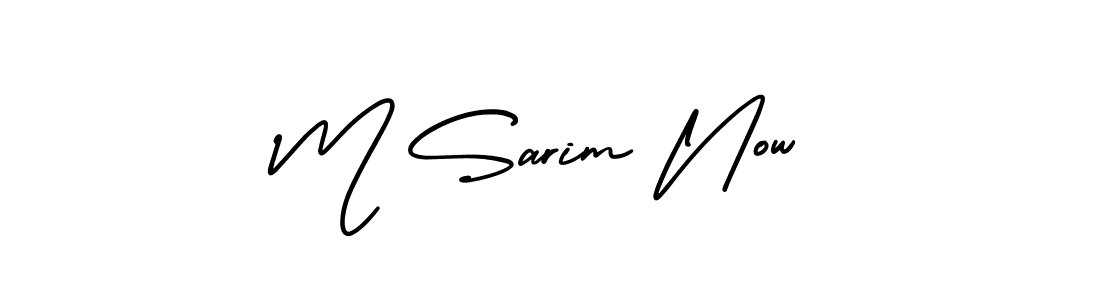 This is the best signature style for the M Sarim Now name. Also you like these signature font (AmerikaSignatureDemo-Regular). Mix name signature. M Sarim Now signature style 3 images and pictures png