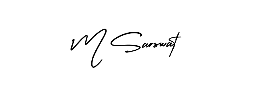 The best way (AmerikaSignatureDemo-Regular) to make a short signature is to pick only two or three words in your name. The name M Sarswat include a total of six letters. For converting this name. M Sarswat signature style 3 images and pictures png