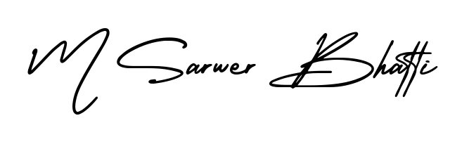 Practice writing M Sarwer Bhatti with the flow of AmerikaSignatureDemo-Regular lettering. A fantastic source of inspiration for developing your personal signature style. M Sarwer Bhatti signature style 3 images and pictures png