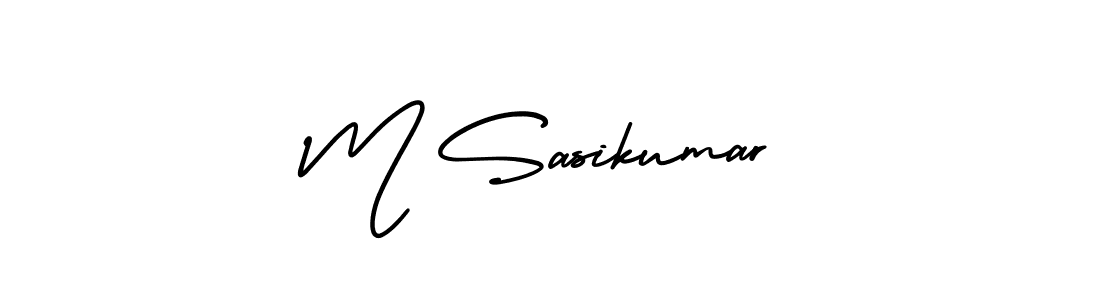 Design your own signature with our free online signature maker. With this signature software, you can create a handwritten (AmerikaSignatureDemo-Regular) signature for name M Sasikumar. M Sasikumar signature style 3 images and pictures png