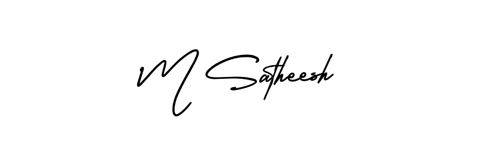 if you are searching for the best signature style for your name M Satheesh. so please give up your signature search. here we have designed multiple signature styles  using AmerikaSignatureDemo-Regular. M Satheesh signature style 3 images and pictures png