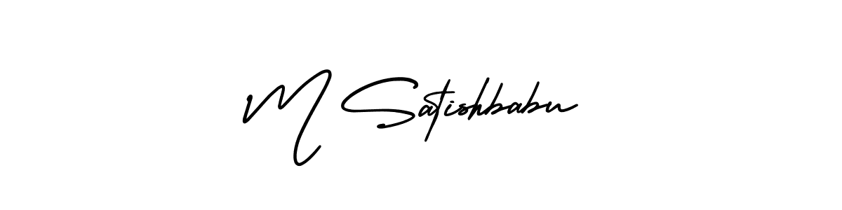 if you are searching for the best signature style for your name M Satishbabu. so please give up your signature search. here we have designed multiple signature styles  using AmerikaSignatureDemo-Regular. M Satishbabu signature style 3 images and pictures png