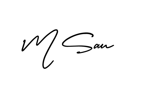 You should practise on your own different ways (AmerikaSignatureDemo-Regular) to write your name (M Sau) in signature. don't let someone else do it for you. M Sau signature style 3 images and pictures png