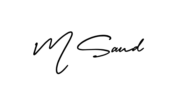 Design your own signature with our free online signature maker. With this signature software, you can create a handwritten (AmerikaSignatureDemo-Regular) signature for name M Saud. M Saud signature style 3 images and pictures png