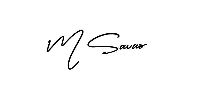 Create a beautiful signature design for name M Savas. With this signature (AmerikaSignatureDemo-Regular) fonts, you can make a handwritten signature for free. M Savas signature style 3 images and pictures png