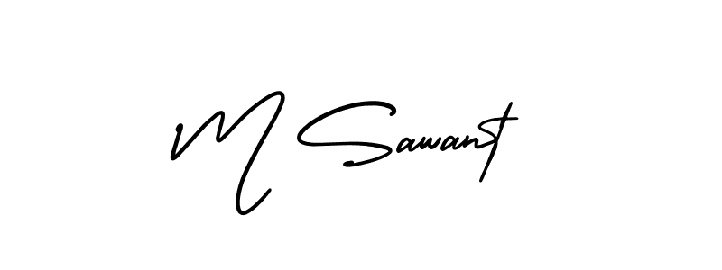 Create a beautiful signature design for name M Sawant. With this signature (AmerikaSignatureDemo-Regular) fonts, you can make a handwritten signature for free. M Sawant signature style 3 images and pictures png