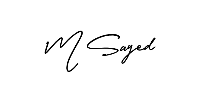 Make a beautiful signature design for name M Sayed. With this signature (AmerikaSignatureDemo-Regular) style, you can create a handwritten signature for free. M Sayed signature style 3 images and pictures png