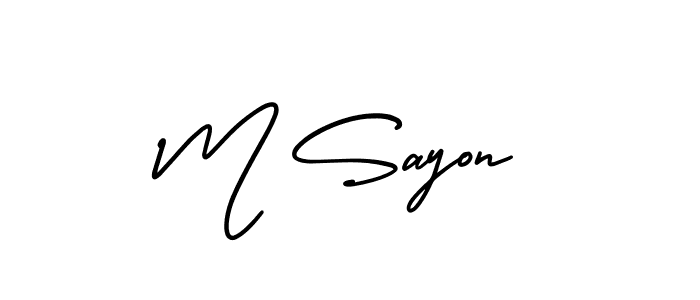 It looks lik you need a new signature style for name M Sayon. Design unique handwritten (AmerikaSignatureDemo-Regular) signature with our free signature maker in just a few clicks. M Sayon signature style 3 images and pictures png