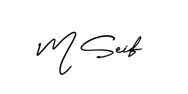 Use a signature maker to create a handwritten signature online. With this signature software, you can design (AmerikaSignatureDemo-Regular) your own signature for name M Seif. M Seif signature style 3 images and pictures png