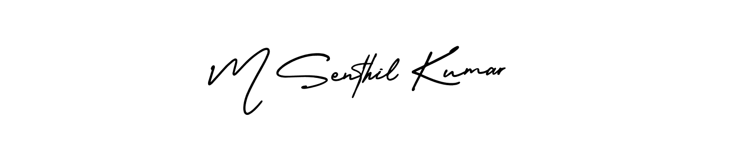 Create a beautiful signature design for name M Senthil Kumar. With this signature (AmerikaSignatureDemo-Regular) fonts, you can make a handwritten signature for free. M Senthil Kumar signature style 3 images and pictures png