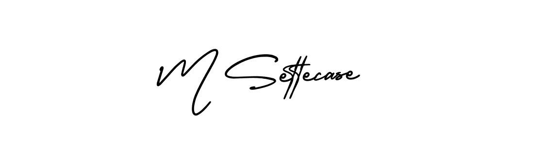 How to make M Settecase name signature. Use AmerikaSignatureDemo-Regular style for creating short signs online. This is the latest handwritten sign. M Settecase signature style 3 images and pictures png