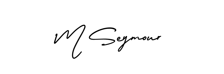 Create a beautiful signature design for name M Seymour. With this signature (AmerikaSignatureDemo-Regular) fonts, you can make a handwritten signature for free. M Seymour signature style 3 images and pictures png
