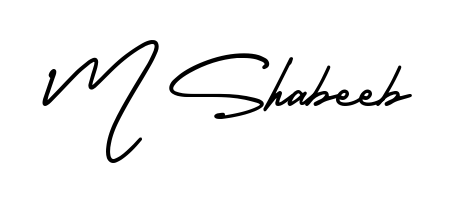 The AmerikaSignatureDemo-Regular signature style provides a bold statement for name M Shabeeb. Designed for business owners, executives, and leaders. M Shabeeb signature style 3 images and pictures png