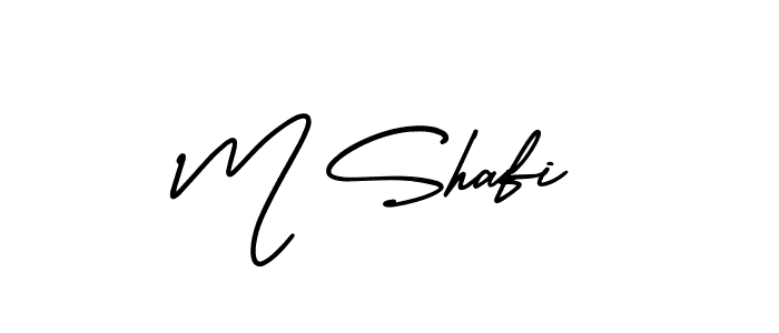 How to make M Shafi name signature. Use AmerikaSignatureDemo-Regular style for creating short signs online. This is the latest handwritten sign. M Shafi signature style 3 images and pictures png