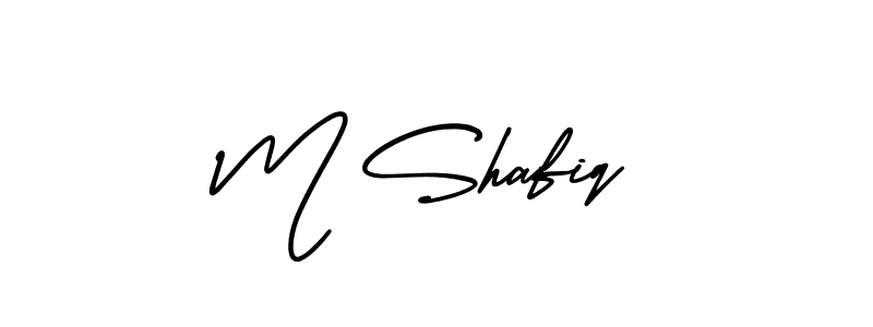 Design your own signature with our free online signature maker. With this signature software, you can create a handwritten (AmerikaSignatureDemo-Regular) signature for name M Shafiq. M Shafiq signature style 3 images and pictures png