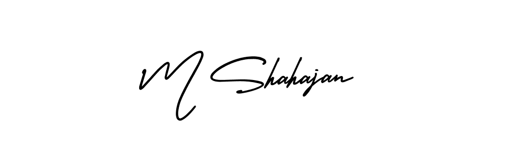 How to make M Shahajan name signature. Use AmerikaSignatureDemo-Regular style for creating short signs online. This is the latest handwritten sign. M Shahajan signature style 3 images and pictures png